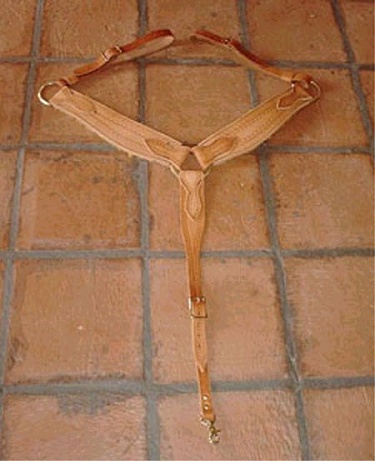 Western Border Tooled Breast Collar