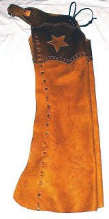 Shotgun Chaps w/Star Inlay and Zipper Closures