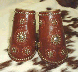 Western Leather Cuffs w/Tooling and Studs