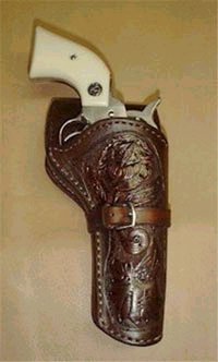 Floral Carved Western Gun Holster