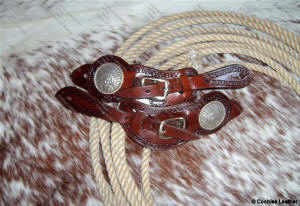 S1402 - Indian Chief w/Border Tooling and Silver Concho Spur Straps