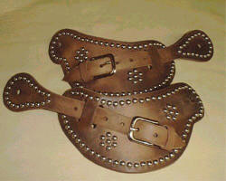 S1420 - Old Time Western Spur Straps w/Brass or Silver Studs & Buckle