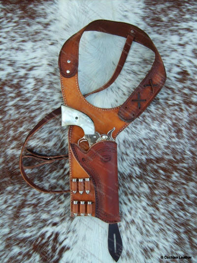 1880's Style Shoulder Holster w/Border Tooling