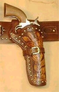Floral Carved Western Gun Holster - Straight or Crossdraw