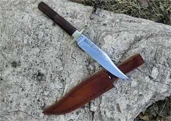 Antique Brock Sheffield England Bowie Knife with custom leather knife sheath made by Cochise Leather